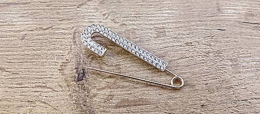 Galantéria - Brošňová spinka Štrasová (Zlatá) - 17233877_