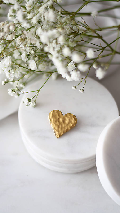 Brošne - Brošňa "Golden Heart" - 17235054_
