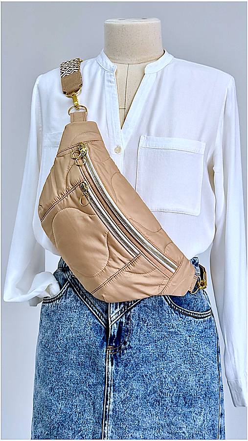 Kabelky - Prešívaná ľadvinka L - 17234188_