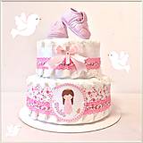 Detské doplnky - Plienková torta "KRSTINY DIEVČATKO" (Veľkosť 2 (4-8 kg)) - 17237570_