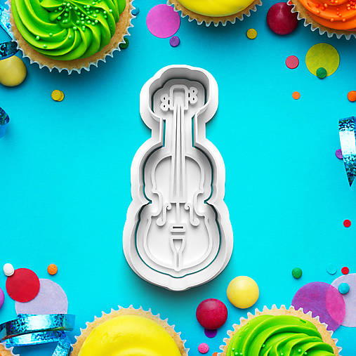 Príbory, varešky, pomôcky - Vykrajovátko s pečiatkou Hudobné nástroje 686 (1ks Vykrajovačka s pečiatkou 686-4) - 17238914_