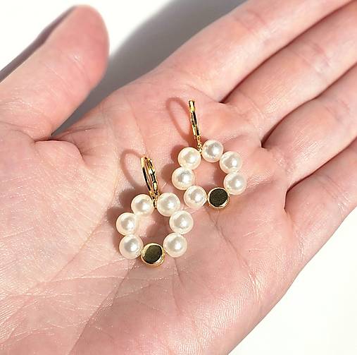 Náušnice - pearl.and.gold minimalistické náušnice - 17236299_