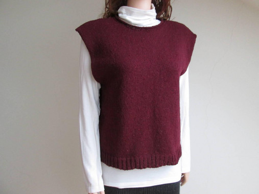 Vesty - Krátká vesta s vlnou - bordó - 17243146_