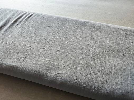 Textil - VLNIENKA výroba na mieru 100 % ľan jednofarebný predpraný Pastelovo šedý - 17243099_