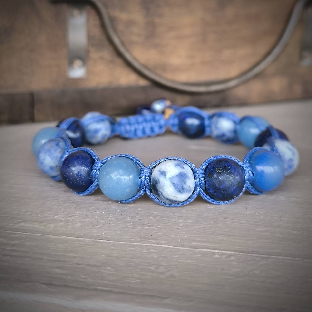 Indigo - Náramok z minerálov (Sodalit, Lapis Lazuli, Avanturín)