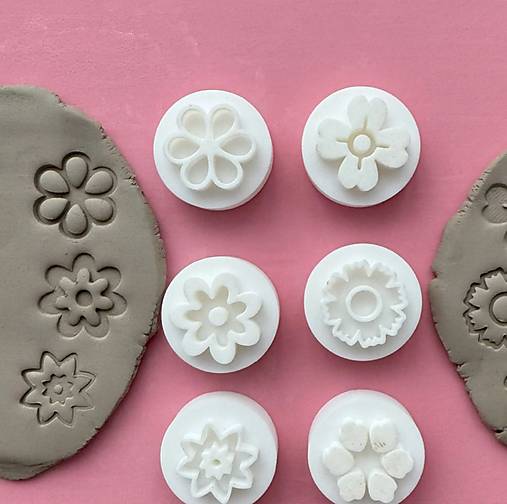 Príbory, varešky, pomôcky - Pečiatky – 6ks sada flower - 17241924_