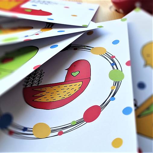 Papiernictvo - Velikonoční PŘÁNÍ S OBÁLKOU - Ptáček v hnízdě červený  20090 - 17241945_