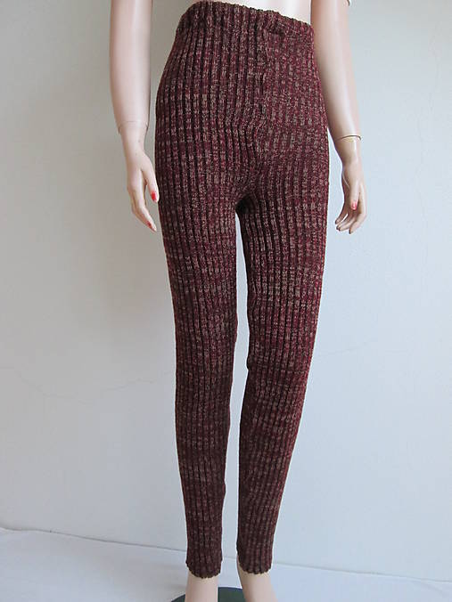 Nohavice - Gamaša s bavlnou - hnědobordové XL/XXL v 170 cm - 17245104_