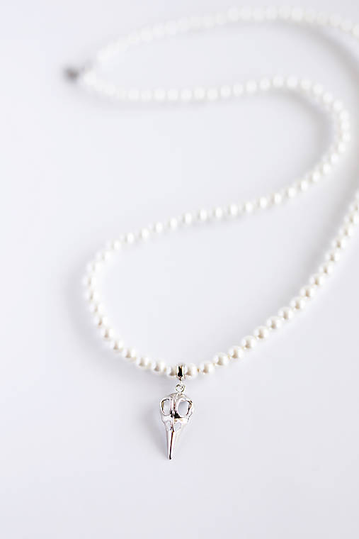 shell perlový unisex náhrdelník - lebka