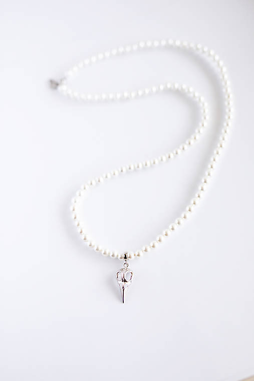 shell perlový unisex náhrdelník - lebka