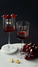 Náušnice - Náušnice "Primavera" Heart Burgundy - 17245580_