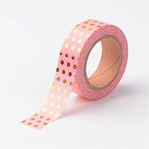 Papier - washi páska - zlaté bodky - 17243883_