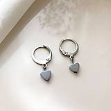 Náušnice - Náušnice so srdiečkom z hematitu - 17243804_