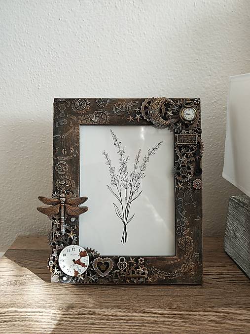 Rámiky - Fotorámik 15x20 cm "Vážka času" - 17247542_