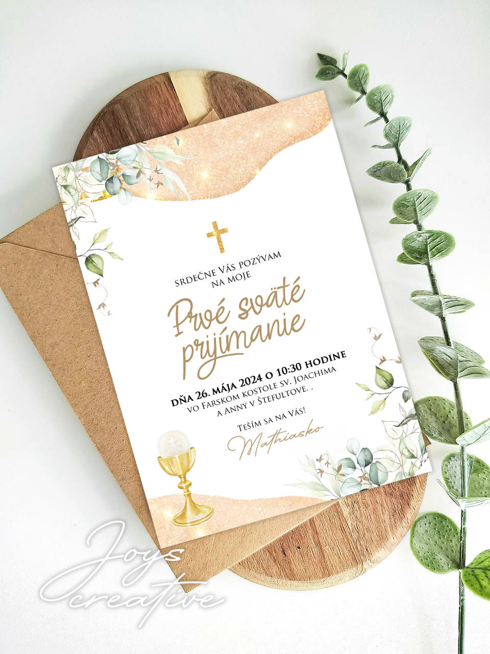 Pozvánka na 1. sväté prijímanie B01 (Vzor 2 (min. 8ks))