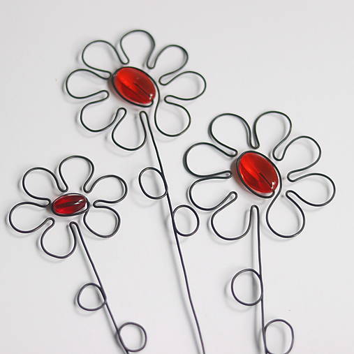 Dekorácie - zápich kvet malý - 17250535_