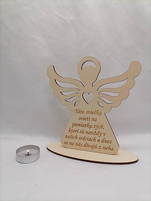 Dekorácie - Anjelik - stojan na pamiatku zosnulých  (17cm) - 17252581_