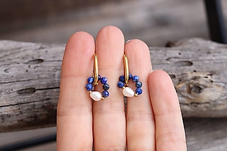 Náušnice - Náušnice lapis lazuli, perla - 17250297_