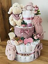 Detské doplnky - Plienková torta s Ovečkou (Pampers Premium Care veľ. 2 (4-8 kg)) - 17252601_