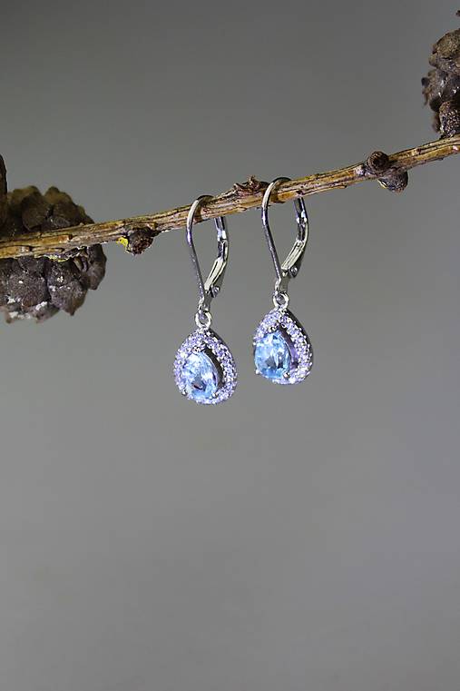 Náušnice -  akvamarín náušnice - v striebre  - 17255068_