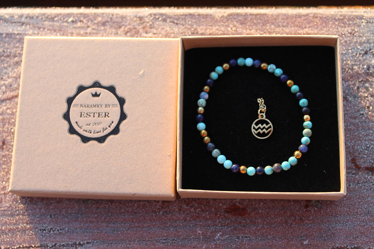 Vodnár_Minimalistický náramok s retiazkou s príveskom