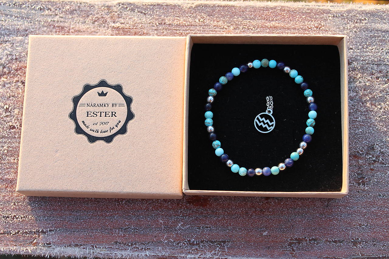 Vodnár_Minimalistický náramok s retiazkou s príveskom