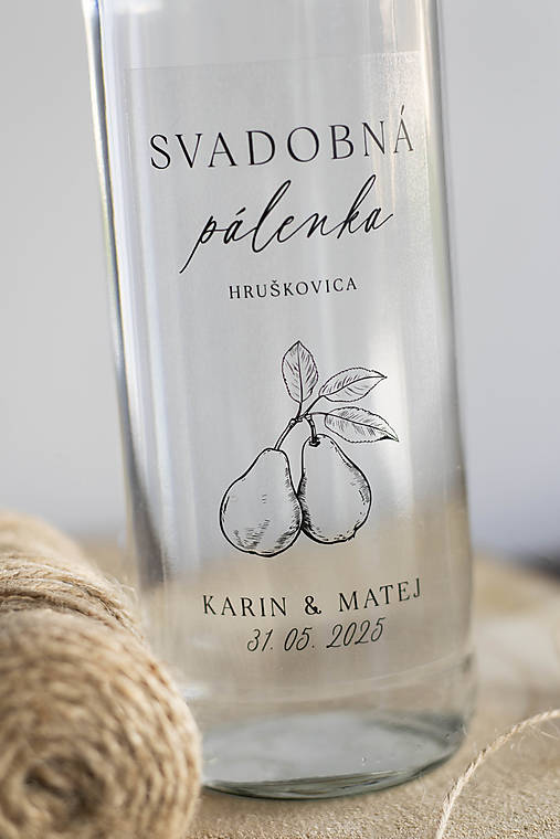 Úložné priestory & Organizácia - Transparentná etiketa na svadobnú pálenku - Slivka / Jablko / Hruška / Marhuľa a iné.. - 17252817_