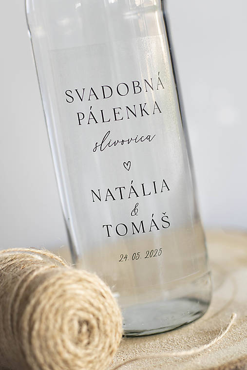 Úložné priestory & Organizácia - Transparentná etiketa na svadobnú pálenku III. - 17252823_