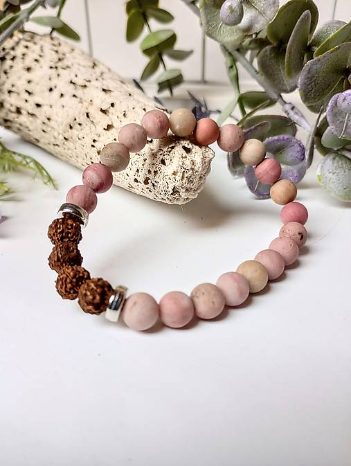 Náramky - Náramok/jaspis a rudraksha - 17258293_