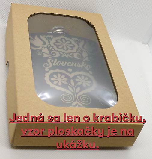 Nádoby - Ploskačka "Čičmany" 230ml (+ hnedá darčeková krabička) - 17258120_