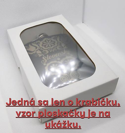 Nádoby - Ploskačka "Čičmany" 230ml (+ biela darčeková krabička) - 17258127_