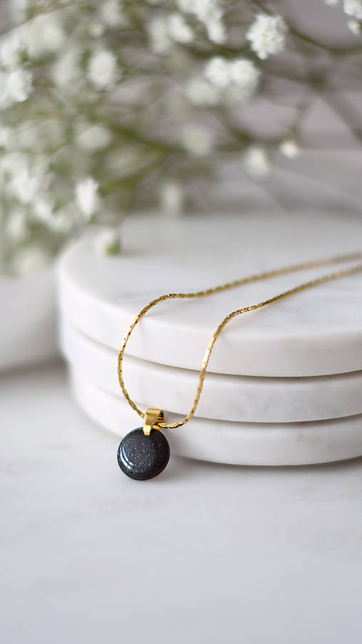 Náhrdelníky - Náhrdelník "Dots" Black - 17255856_