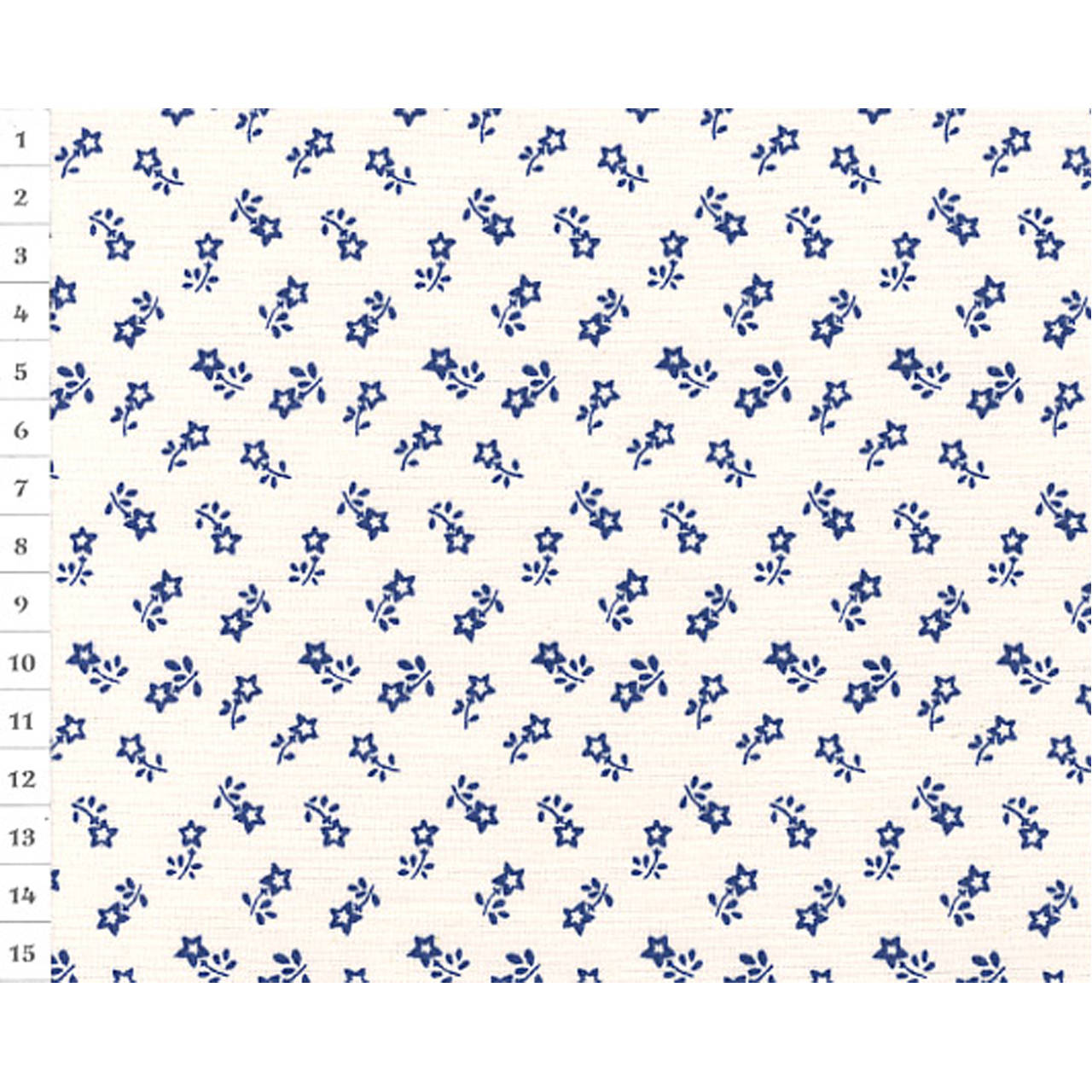 Bavlnená látka KD White, Blue Flowers