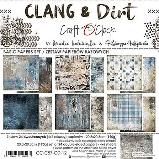 Papier - Scrapbook papier podkladový Clang and Dirt 8x8 - 17260570_