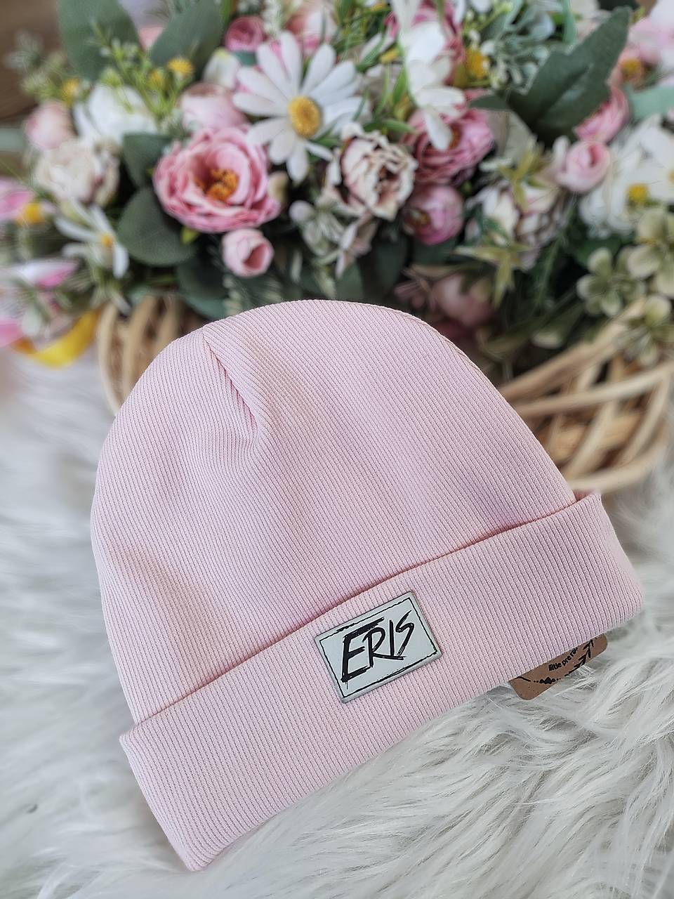 REBROVANÁ ČIAPKA  SVETLORUŽOVÁ