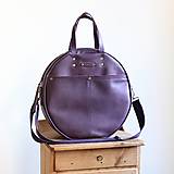 Veľké tašky - Kožená kabelka *Purple LUNA* - 17258599_
