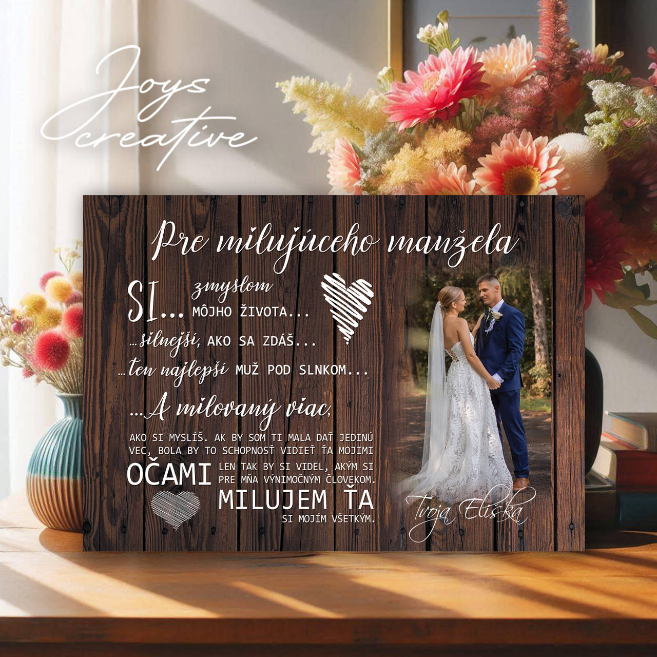Tabuľka pre manžela (tmavé drevo 38x27cm)