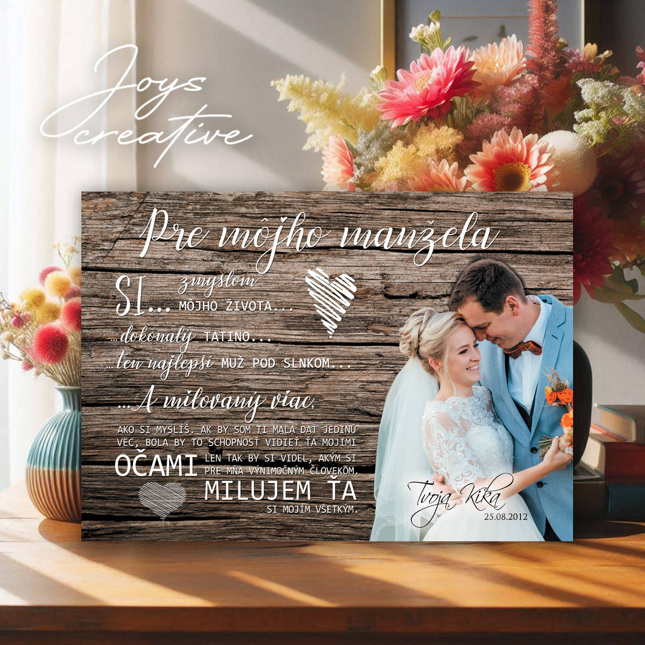 Tabuľka pre manžela (svetlejšie drevo 38x27cm)
