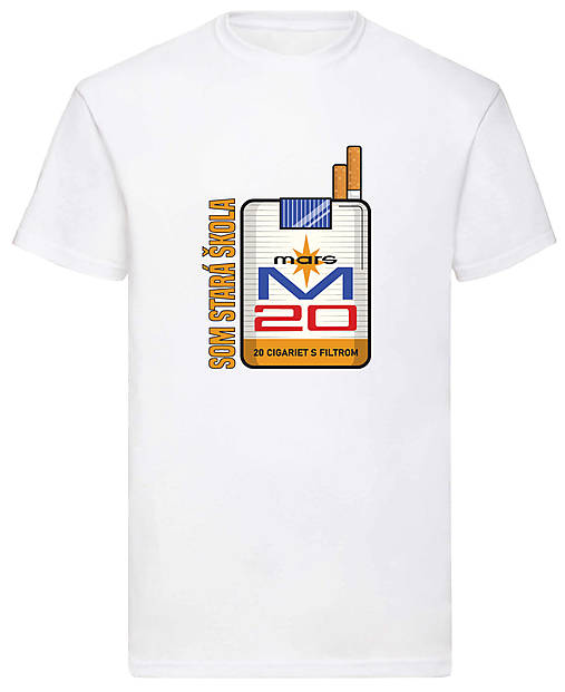 Pánske oblečenie - Som stará škola - mars (XL - Biela) - 17261243_
