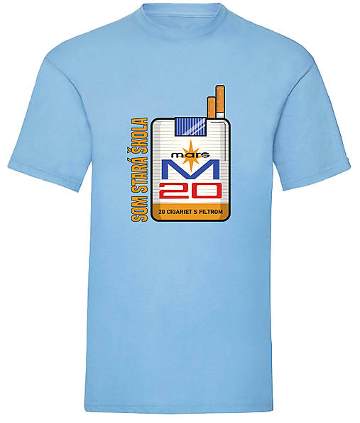 Pánske oblečenie - Som stará škola - mars (M-sky blue - Modrá) - 17261267_