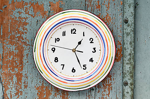 Hodiny - Keramické hodiny v pruhovaném pyžamu - 17259824_