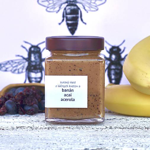 Včelie produkty - med s banánom, acaí a acerolou - 17264711_