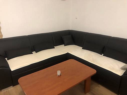 Textil - VLNIENKA prehoz na gauč  VELVET NATURAL rohovú sedačku tvar L ušijeme podľa vlastných rozmerov - 17263738_