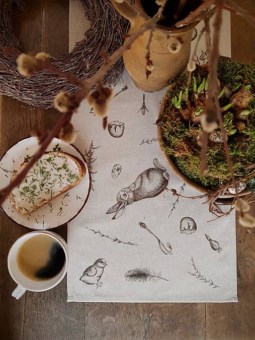 Úžitkový textil - Jarná štóla perokresba - 17265416_