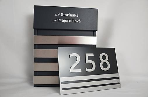 Úložné priestory & Organizácia - Číslo na dom Línia + Poštová schránka + gravír mien na schránku ZADARMO - 17263652_