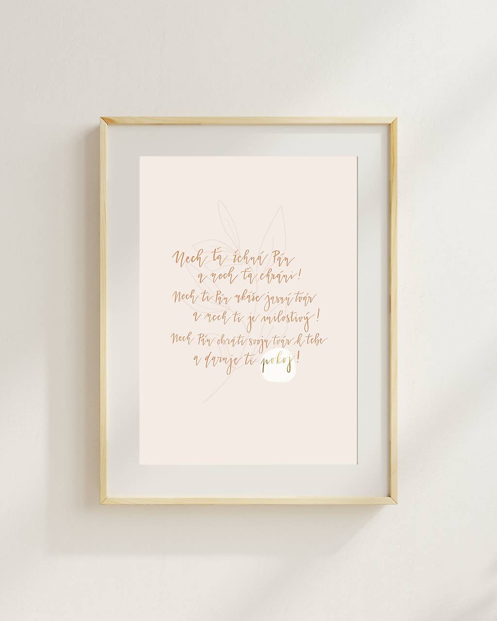 NECH ŤA ŽEHNÁ PÁN - art print (Béžová (A5))