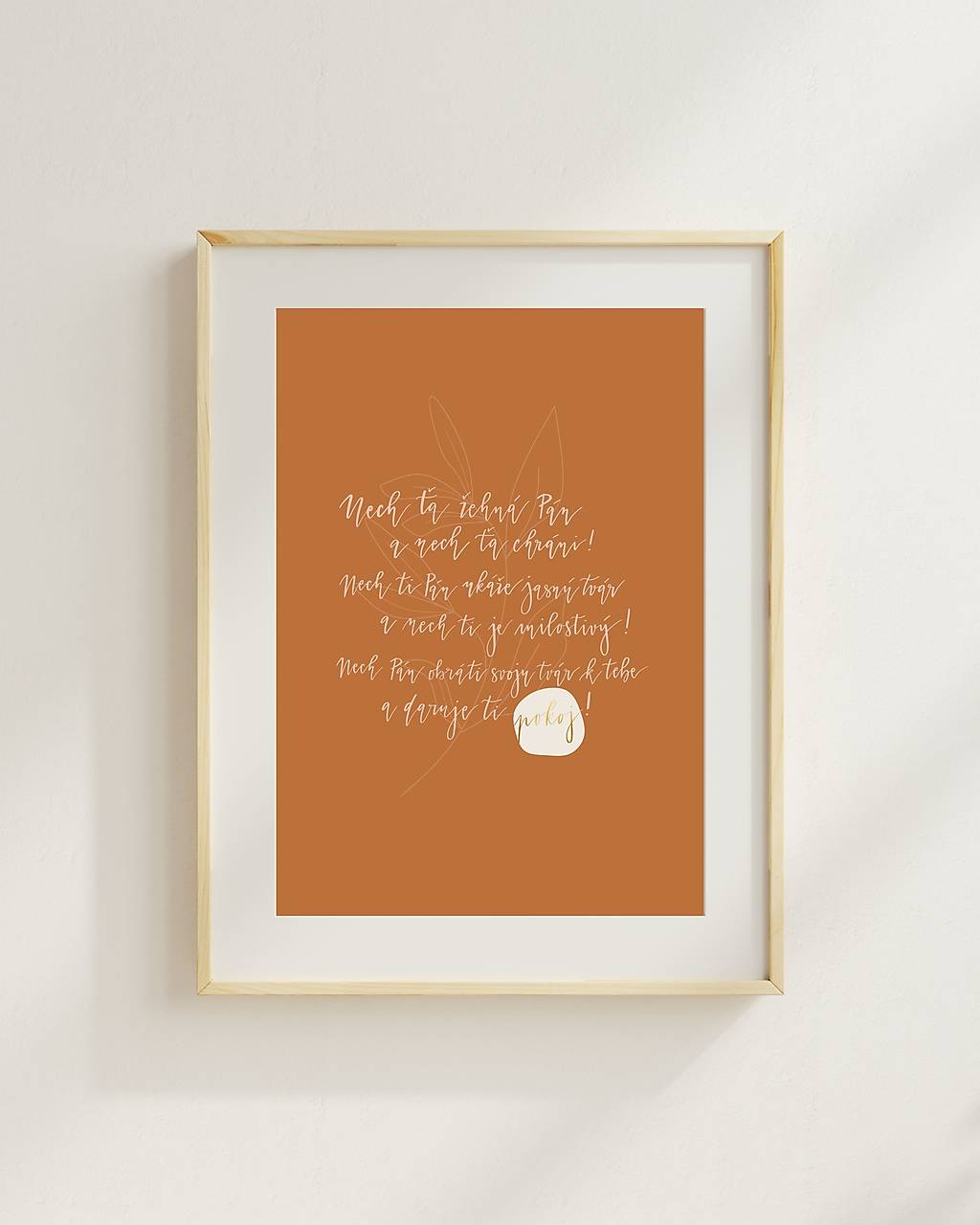 NECH ŤA ŽEHNÁ PÁN - art print (Škoricová (A5))