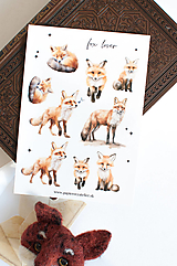 Papier - Nálepky "Fox lover" - 17264743_