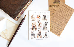 Papier - Nálepky "Cute friends" - 17264868_