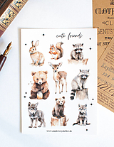 Papier - Nálepky "Cute friends" - 17264870_
